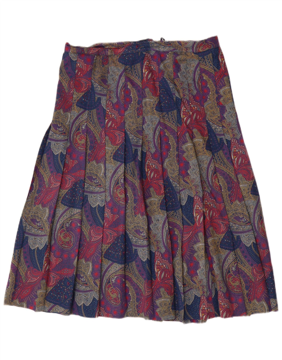 Vintage damska plisowana spódnica W32 duża wielobarwna paisley