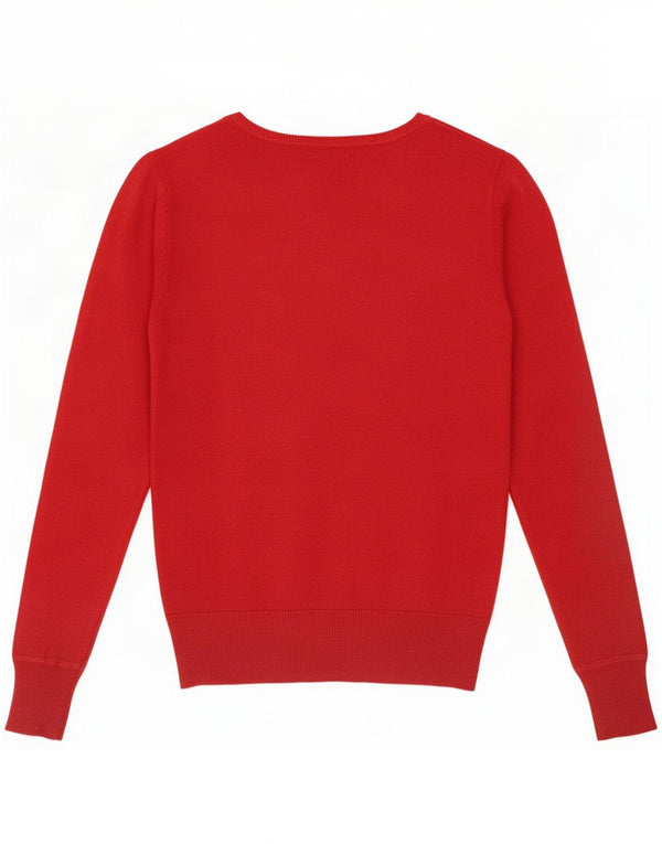 Damski sweter z dekoltem w łódkę Topshop UK 12, średni czerwony, wiskoza