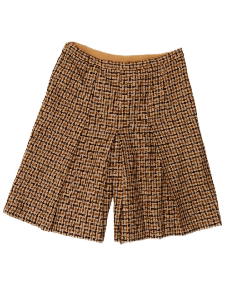 Vintage damskie spodenki na co dzień z wysokim stanem W30 średni brąz w pepitkę