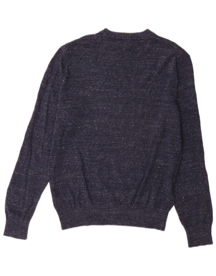 Męski sweter Gap z okrągłym dekoltem, średni granatowy, bawełniany w cętki