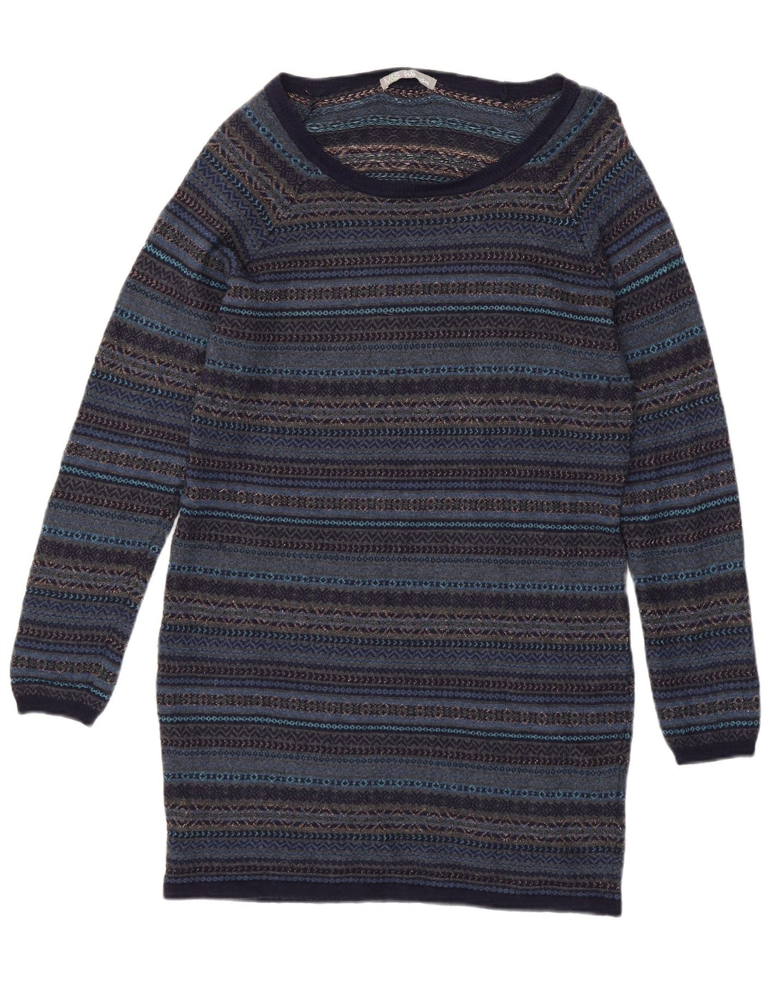 Marks & Spencer Damska sukienka sweterkowa UK 14 Średni granatowy Fair Isle