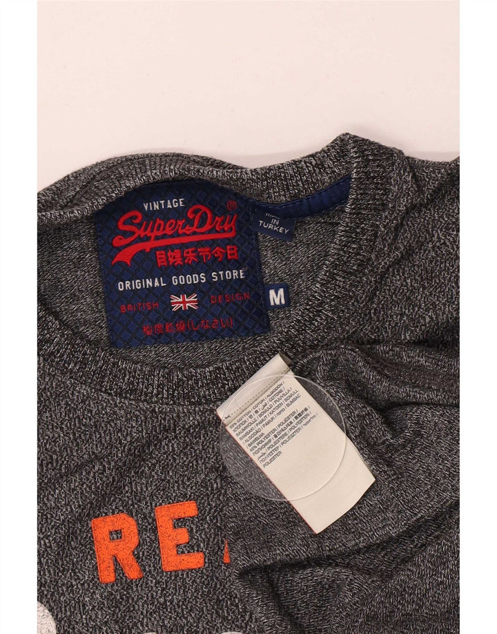 Męski T-shirt Superdry z grafiką, średnioszary, bawełniany w cętki