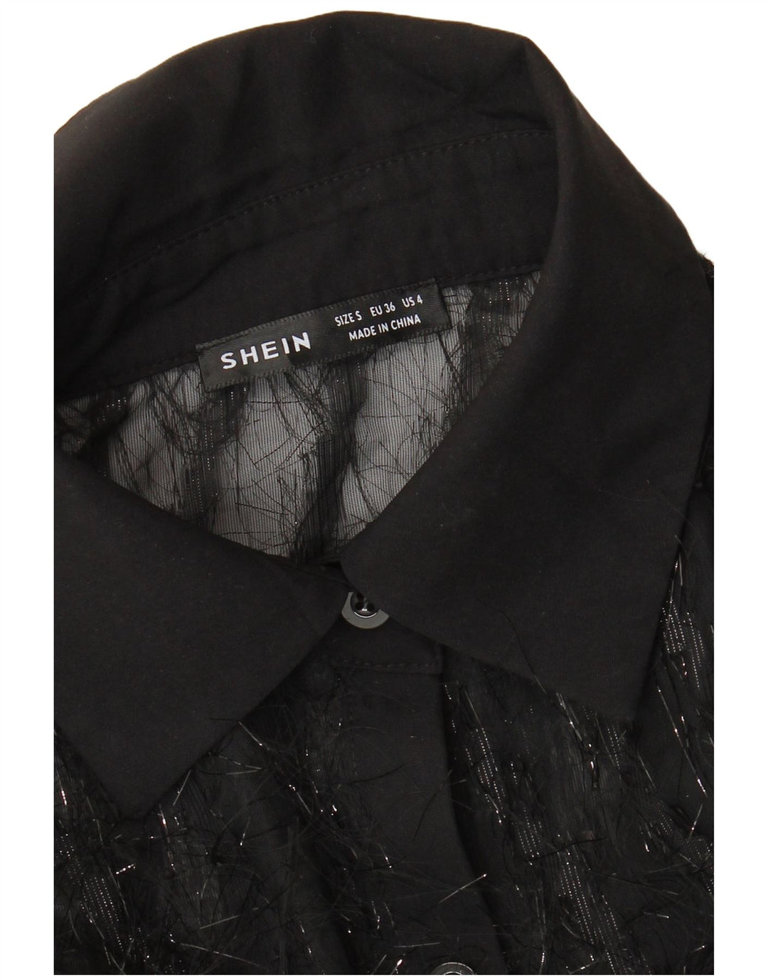 Damska bluzka Shein See Through Oversize UK 10 Small Black