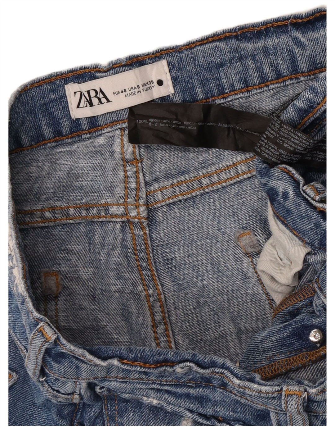 Damskie proste dżinsy Zara EU 40 Medium W30 L26 Niebieskie bawełniane