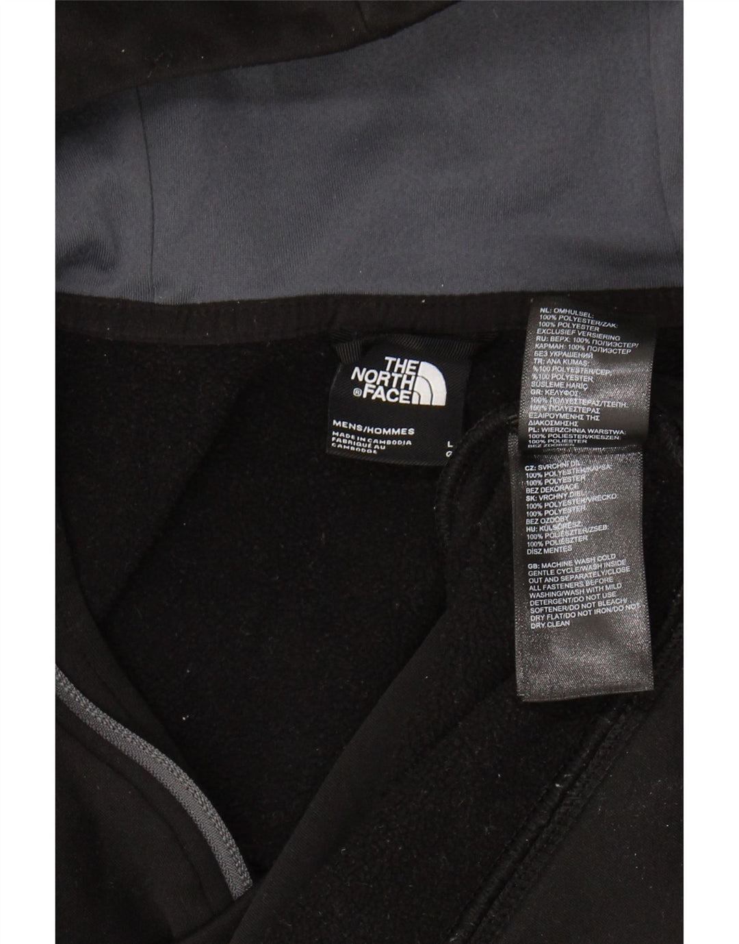 Męski sweter z kapturem i zamkiem błyskawicznym The North Face, duży, czarny, poliestrowy