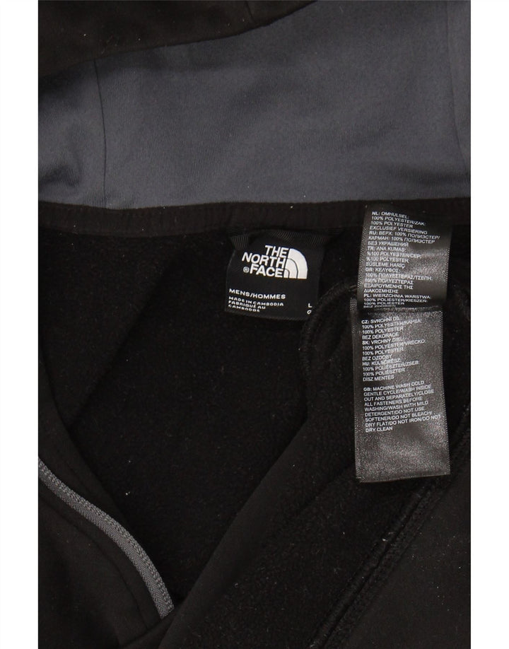 Męski sweter z kapturem i zamkiem błyskawicznym The North Face, duży, czarny, poliestrowy