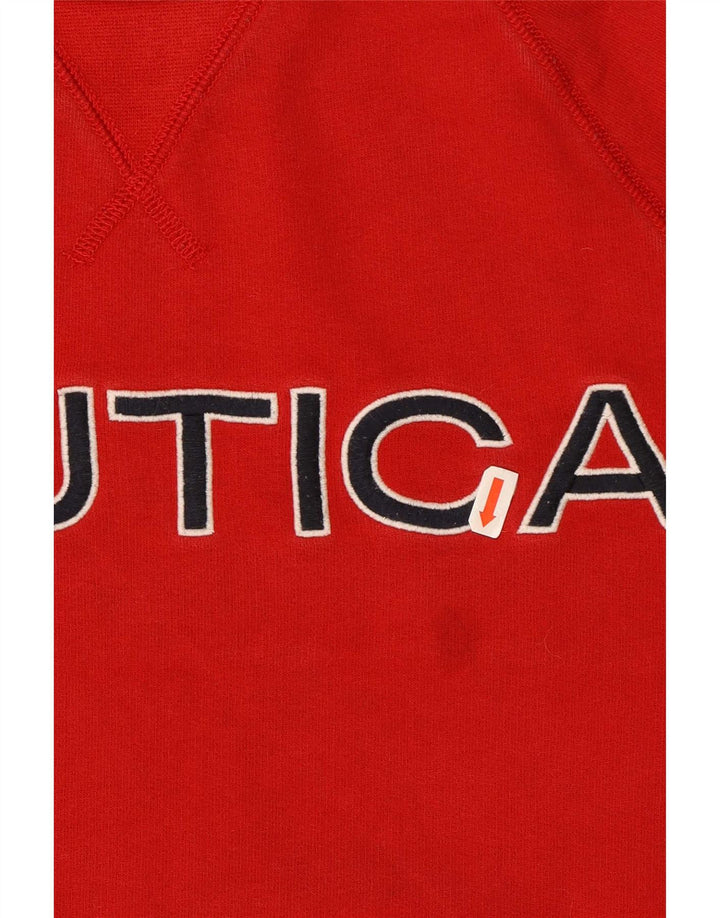 Męska bluza z grafiką Nautica, bawełniana, w kolorze średnio czerwonym