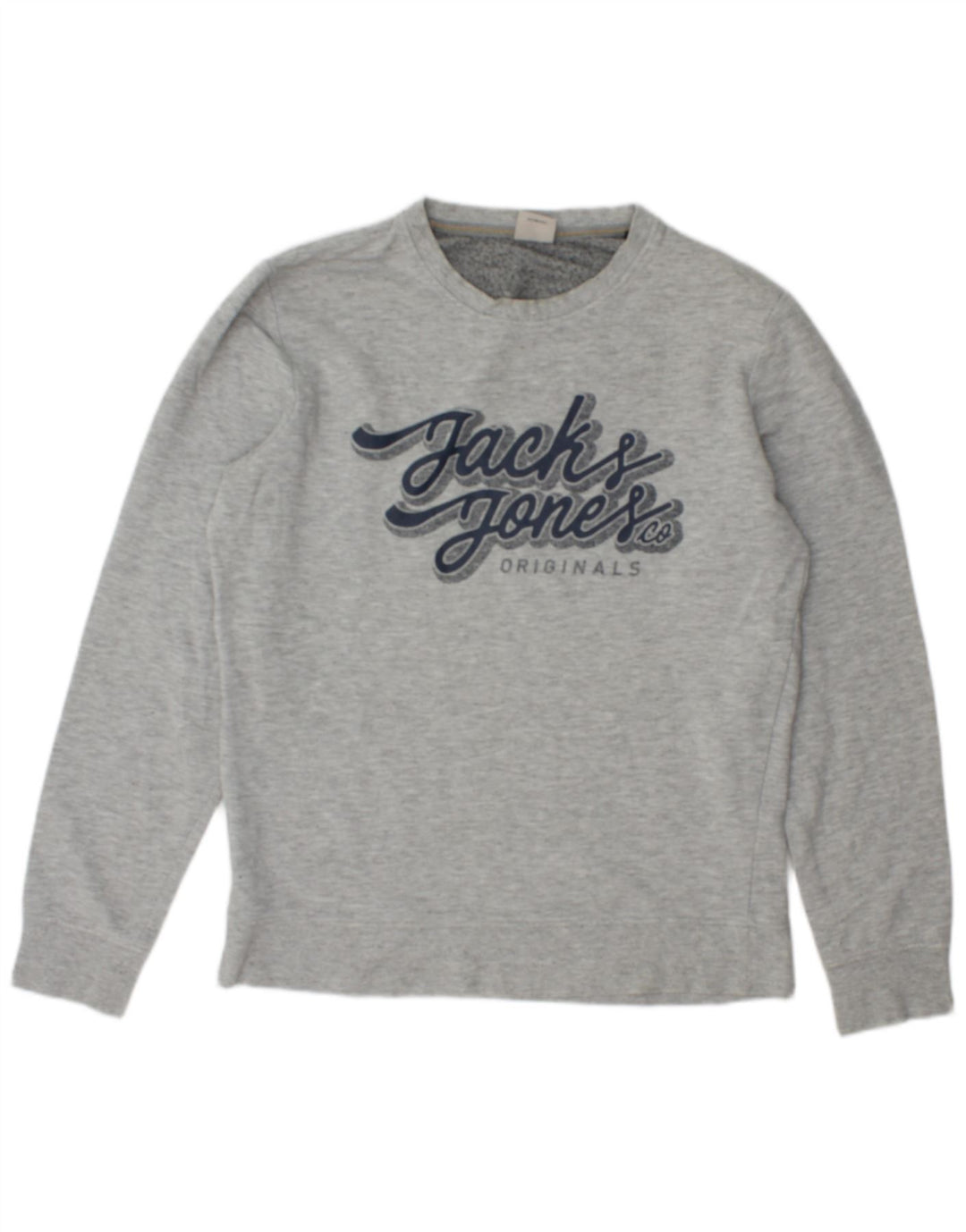 Męska bluza JACK & JONES z grafiką, średnioszara, bawełniana w plamki