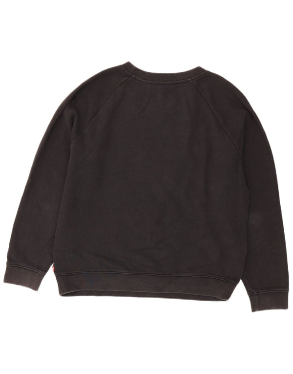 Damski sweter Levi's z grafiką, UK 16, duży, czarny, bawełniany