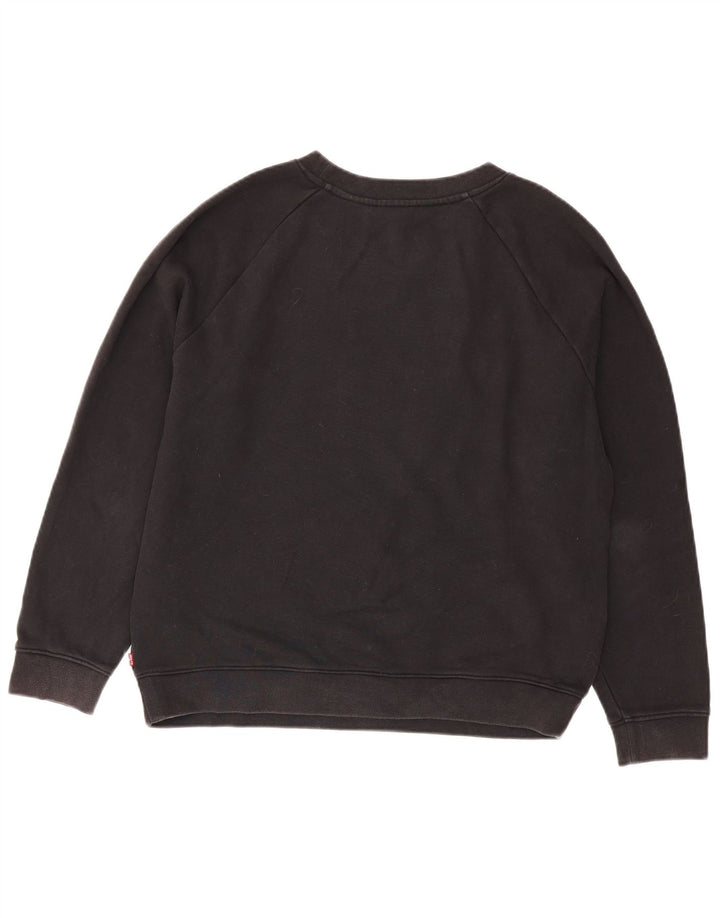 Damski sweter Levi's z grafiką, UK 16, duży, czarny, bawełniany