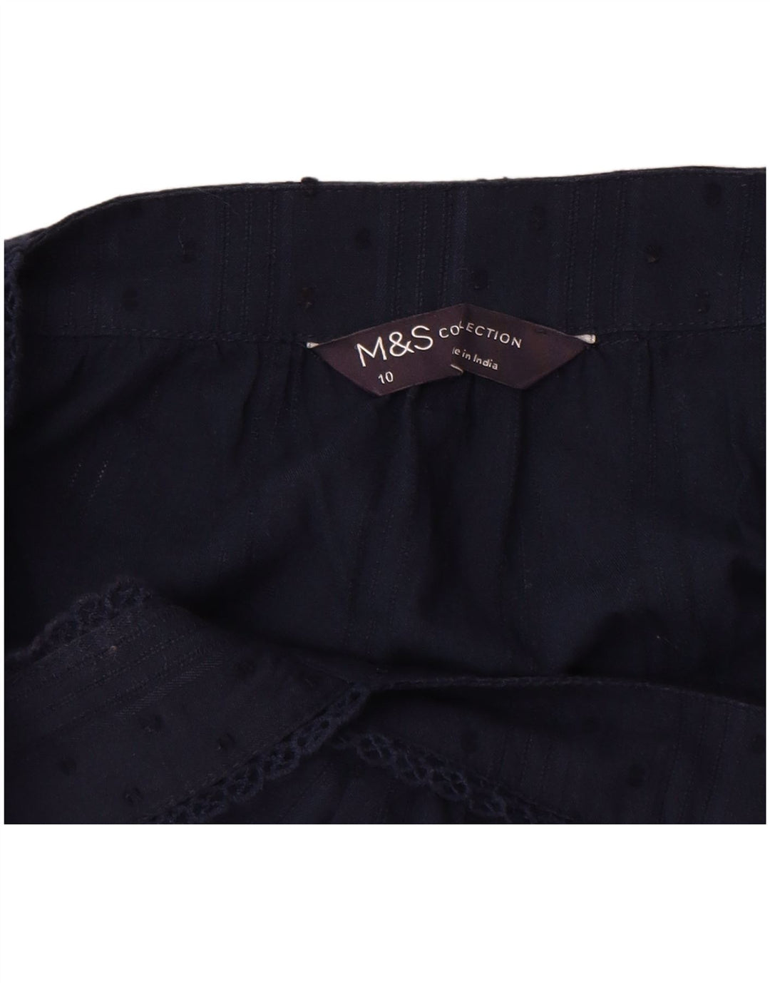 Marks & Spencer Damski top na ramiączkach bez rękawów UK 10, mały, granatowy w cętki