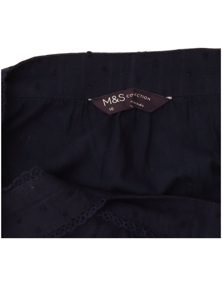 Marks & Spencer Damski top na ramiączkach bez rękawów UK 10, mały, granatowy w cętki