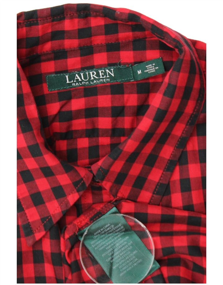 Koszula damska Ralph Lauren UK 14, średnia czerwona bawełniana kratka