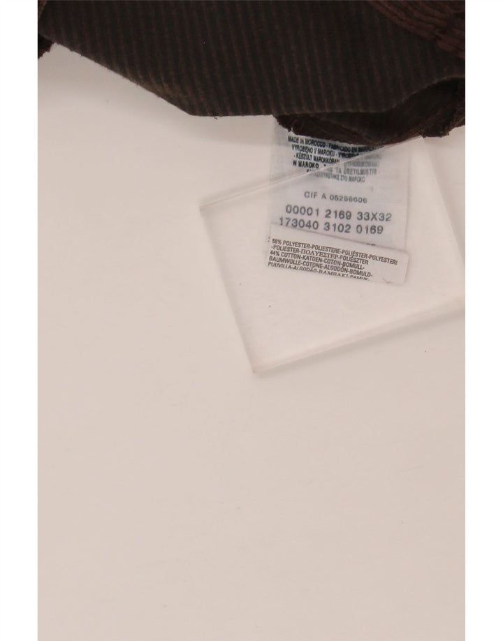 Męskie proste sztruksowe spodnie LEVI'S W33 L32 Brązowy poliester