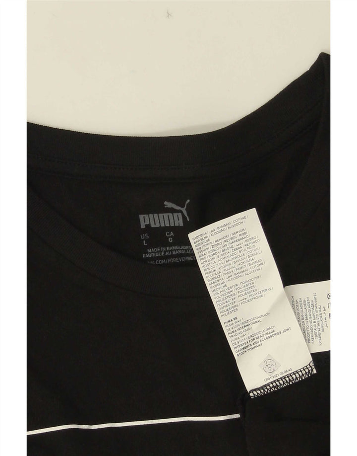 Męski T-shirt z grafiką Puma, duży, czarny, bawełniany