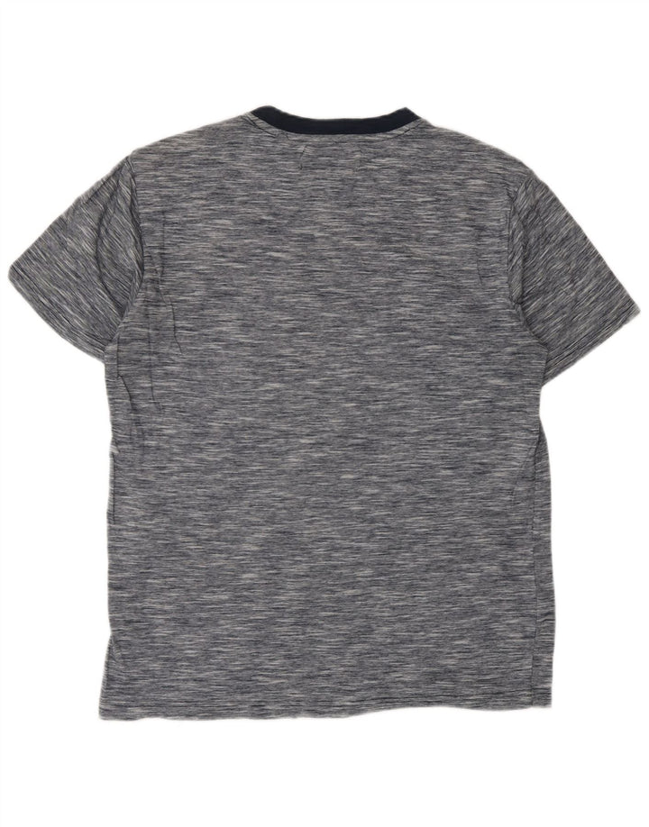 T-shirt męski PINGWIN, średni, granatowy, z bawełny w cętki