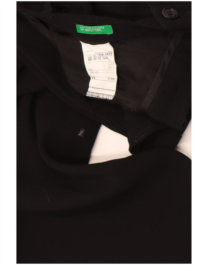 Damskie spodnie Chino Bootcut Benetton IT 44 Medium W28 L32 Czarny poliester