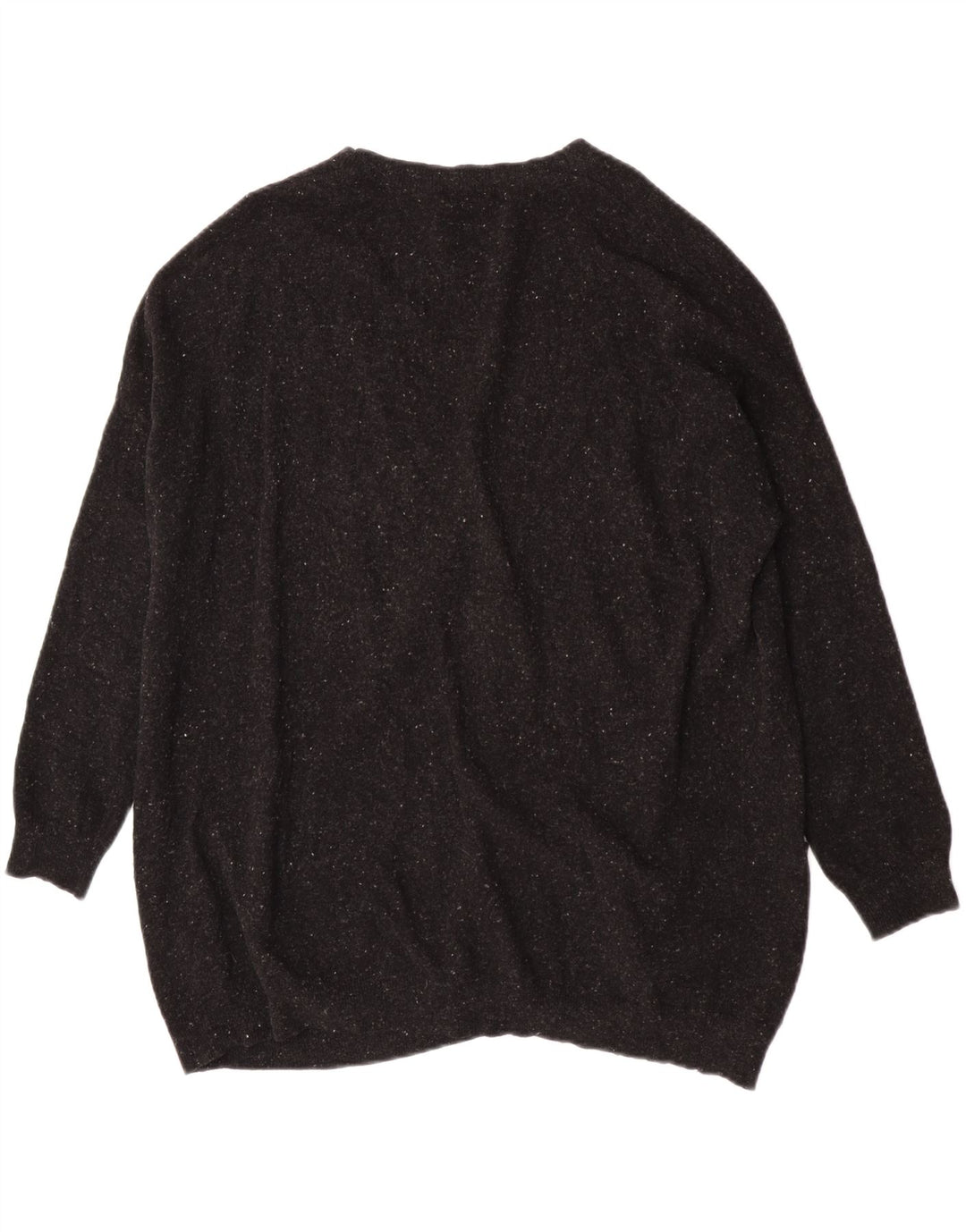Cos Damski sweter oversize z kardiganem UK 10, mała czarna wełna w cętki