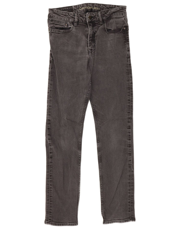 Damskie jeansy slim fit Calvin Klein W28 L30 Szara bawełna