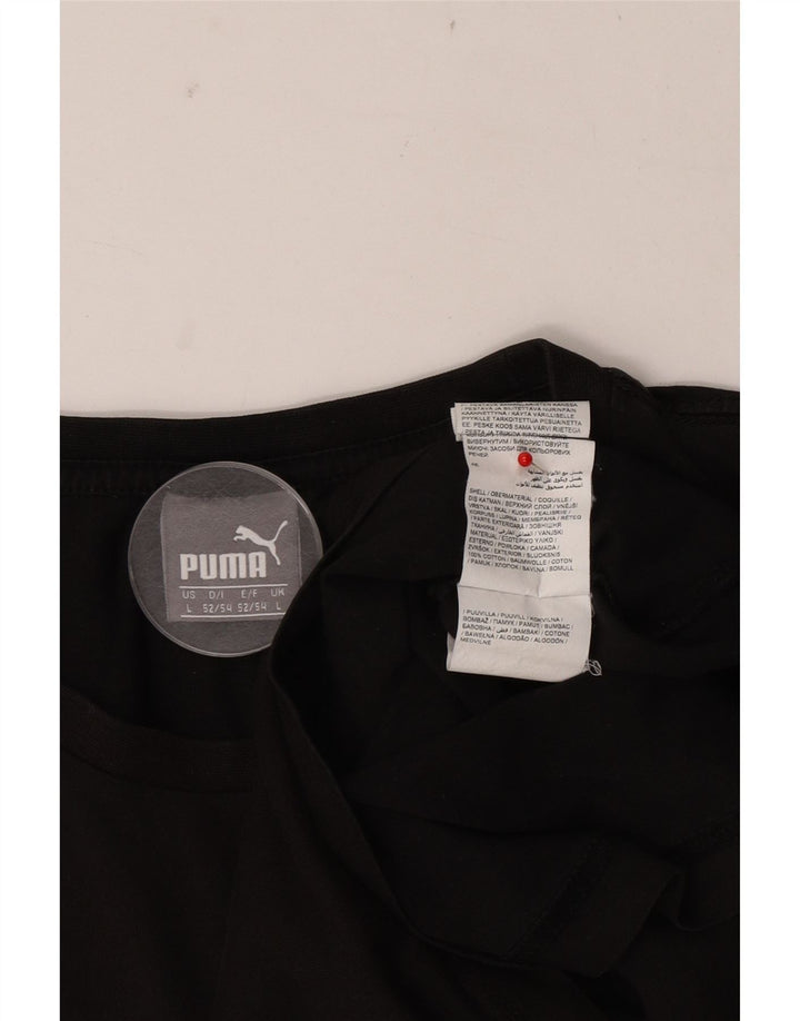 Męska koszulka z grafiką Puma, duża, czarna, bawełniana