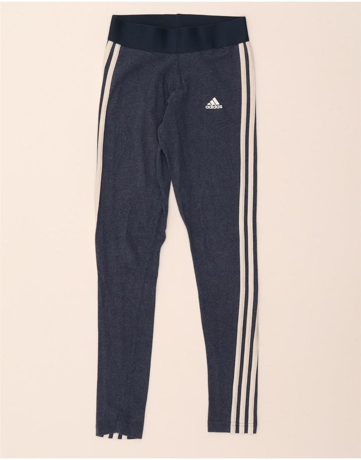 Legginsy damskie ADIDAS UK 4/6 XS, granatowe, bawełniane