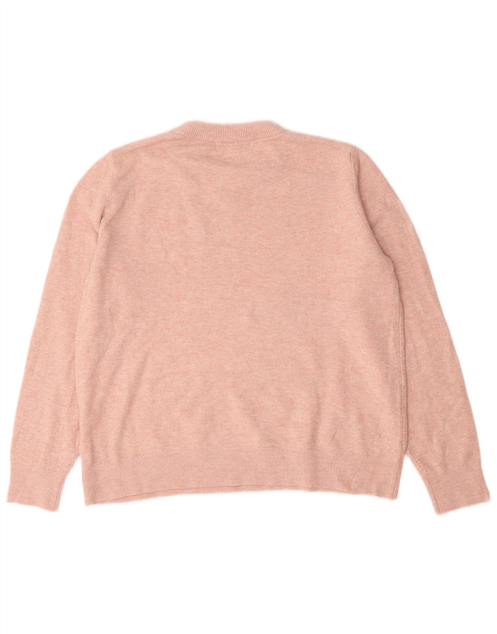 Marks & Spencer Damski sweter z okrągłym dekoltem, UK 14, średni różowy poliester