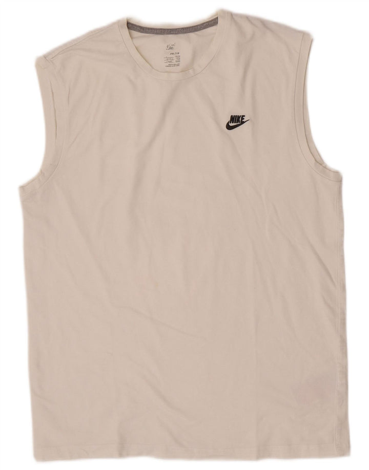 Męska koszulka z kamizelką Nike, UK 42/44, duża, biała bawełna