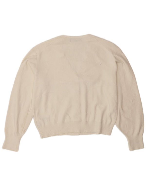 Marks & Spencer Damski sweter kardigan UK 14 Średni złamanej bieli, wiskoza