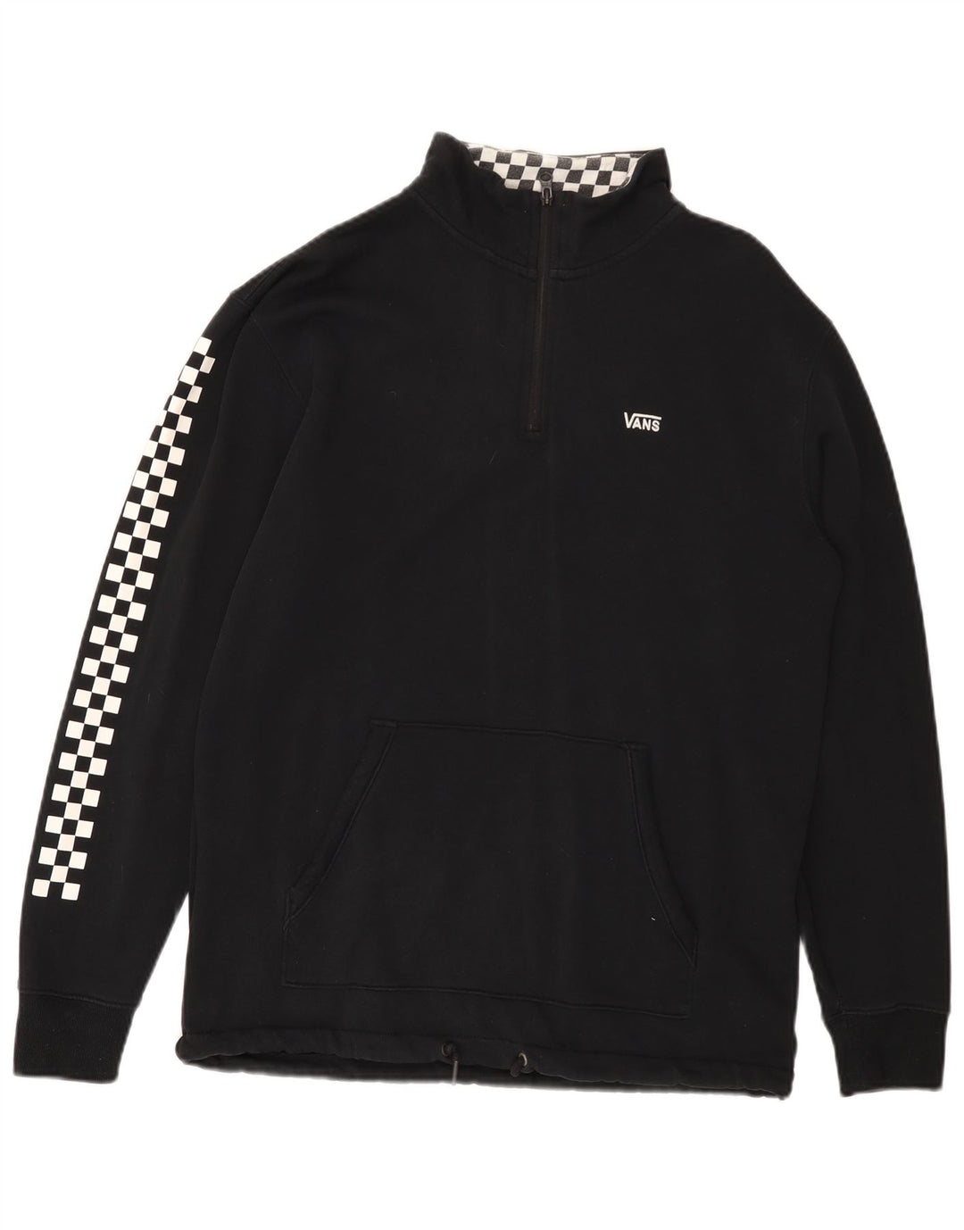 Męski sweter VANS z zamkiem błyskawicznym, średniej wielkości, czarny, z geometrycznej bawełny