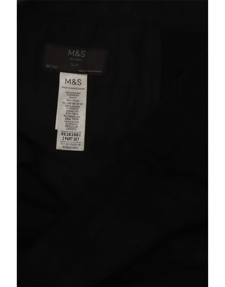 Męskie spodnie Chino Marks & Spencer W36 L31 Czarny poliester