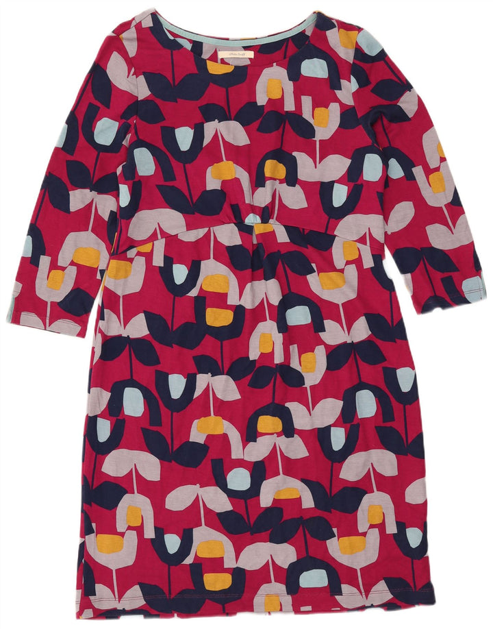 WHITE STUFF Damska sukienka płaszczowa z rękawem 3/4 UK 12 Średnioróżowy w kwiaty