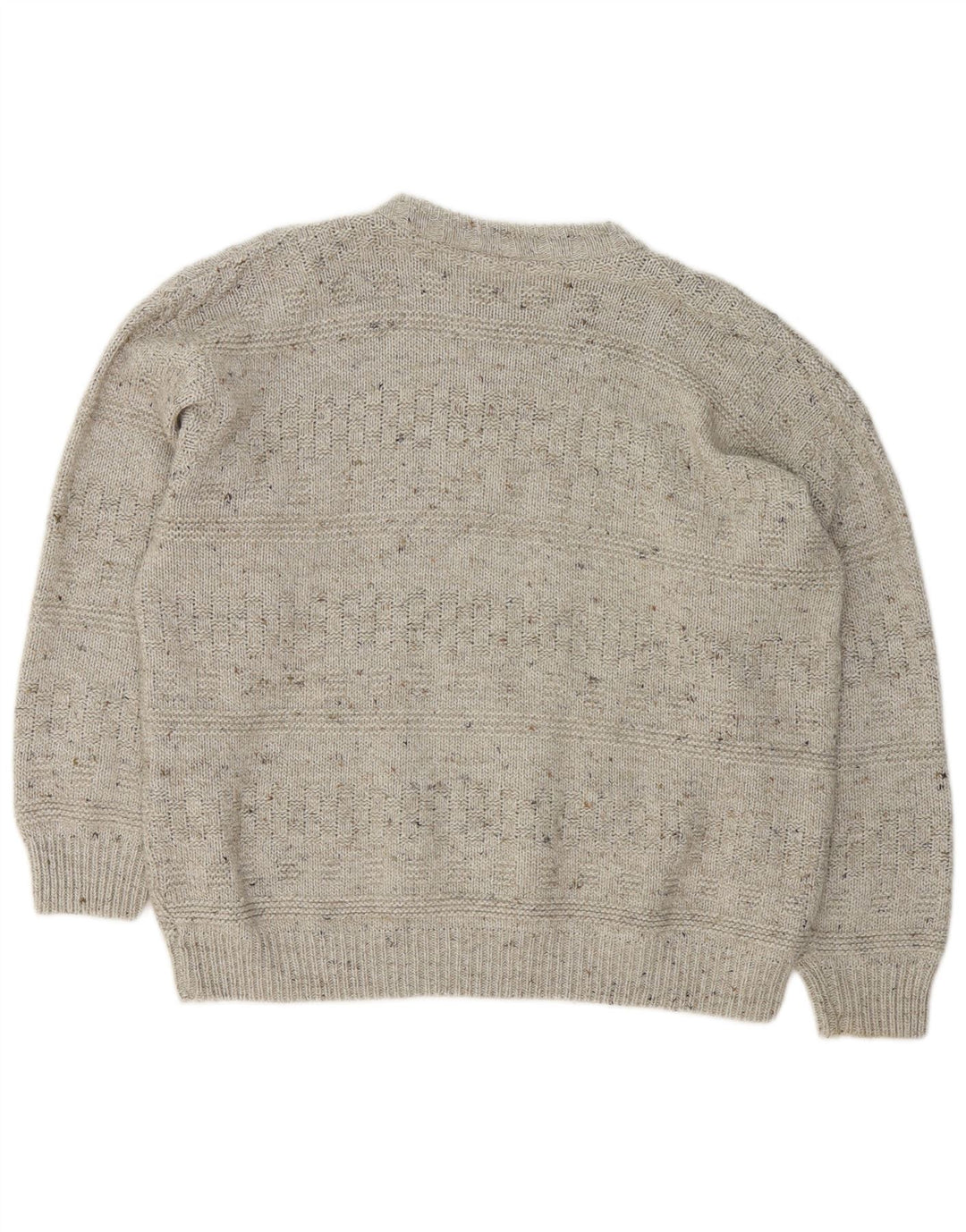 Vintage męski sweter z wycięciem pod szyją, duży szary