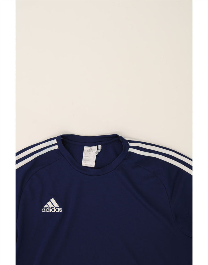 ADIDAS Mens Climalite T-Shirt Top Large Navy Blue Polyester Vintage Adidas and Second-Hand Adidas from Messina Hembry 