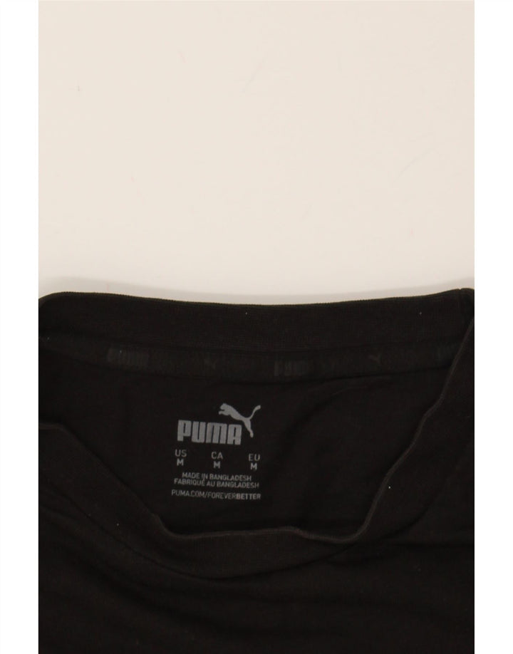 PUMA Mens Graphic T-Shirt Top Medium Black Cotton Vintage Puma and Second-Hand Puma from Messina Hembry 