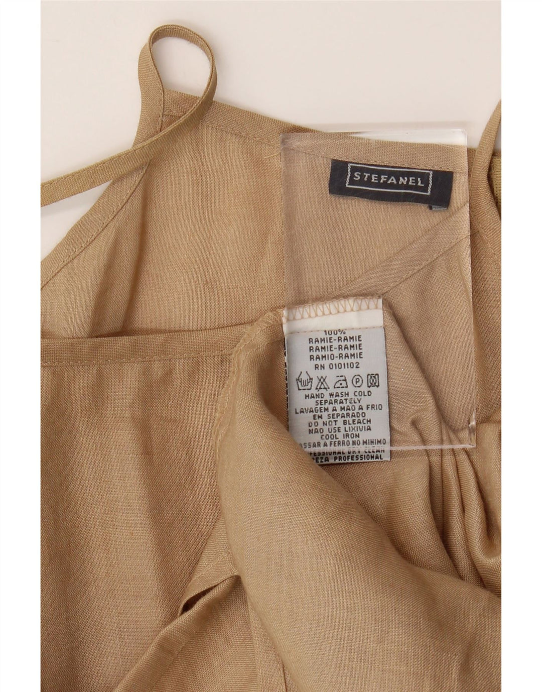 STEFANEL Damska Sukienka Sundress UK 8 Small Beżowa Ramie