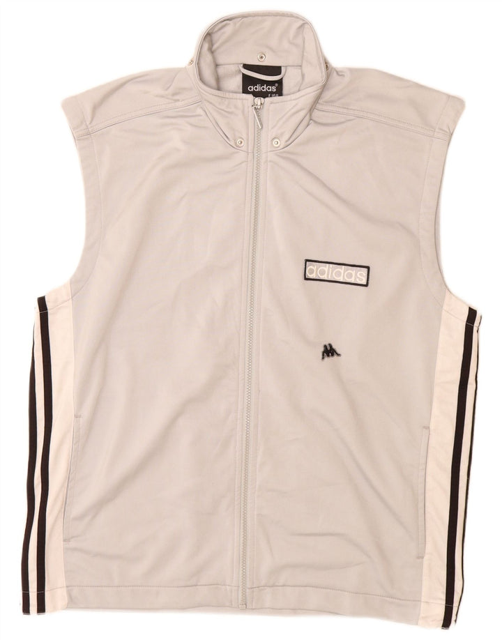 Adidas Męskie Trzy Paski Graficzne Dres Top Kurtka UK 36/38 Mały Szary