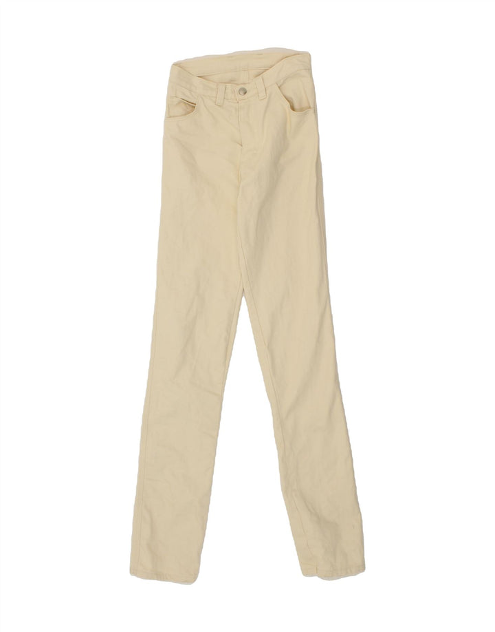 VINTAGE Womens Slim Jeans W24 L36 Off White Cotton Vintage Vintage and Second-Hand Vintage from Messina Hembry 