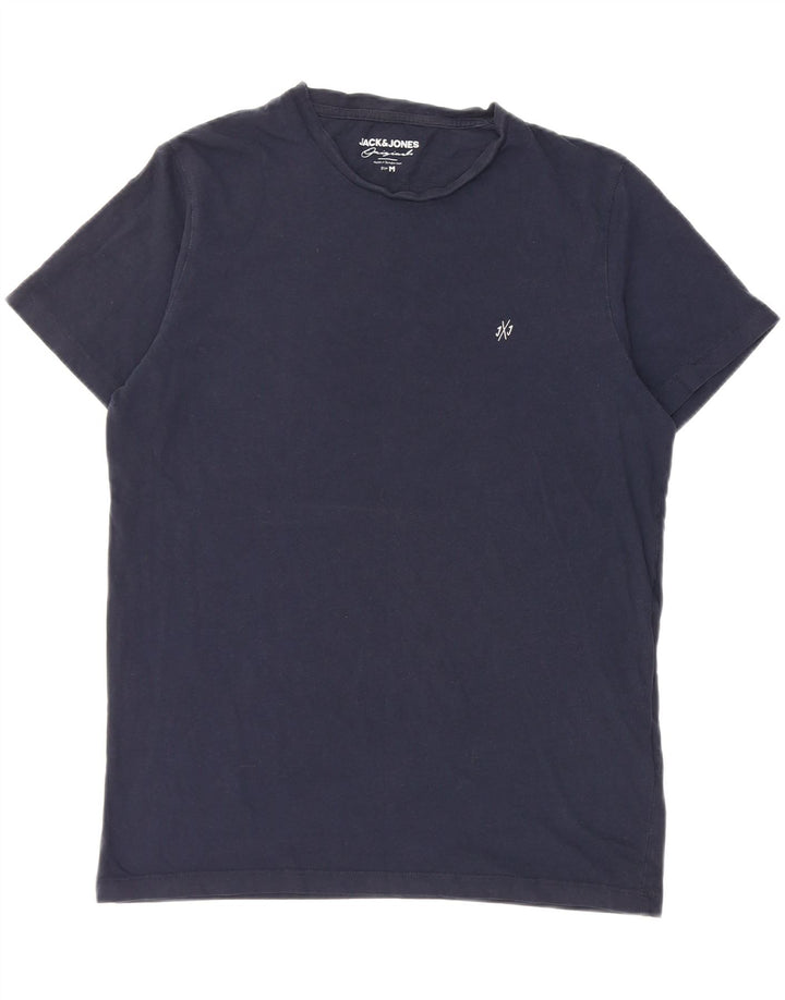 T-shirt męski JACK & JONES, średni, granatowy, bawełniany