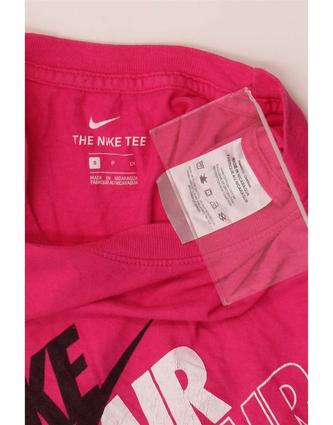 Męski T-shirt z grafiką Nike, mały, różowy, bawełniany