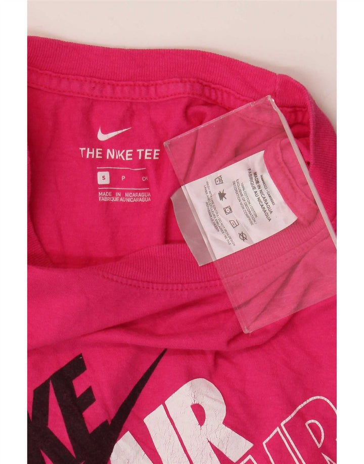 Męski T-shirt z grafiką Nike, mały, różowy, bawełniany
