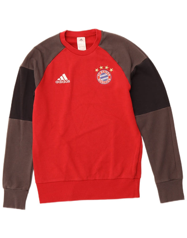 Męska bluza ADIDAS FC Bayern Monachium, mała, czerwona, z blokami kolorów