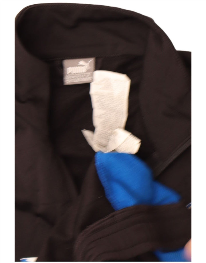 Chłopięca kurtka dresowa Puma z grafiką, 15-16 lat, czarna, z blokami kolorów