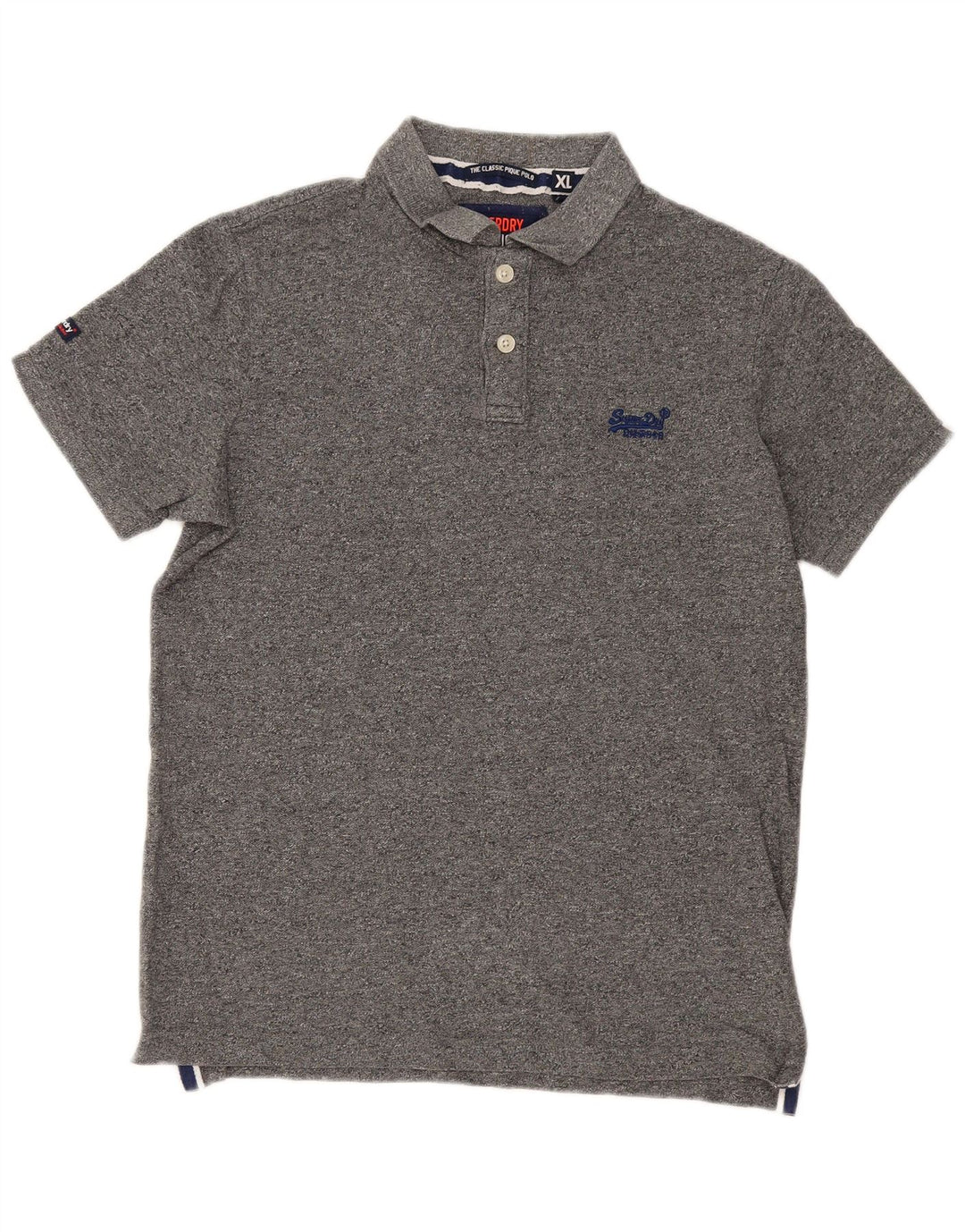 Męska koszulka polo Superdry XL, szara, bawełniana w plamki