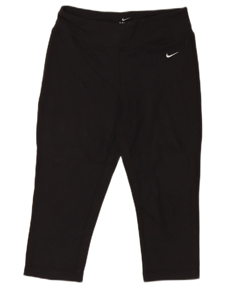 Damskie legginsy Nike Dri Fit Capri UK 14, średni czarny poliamid