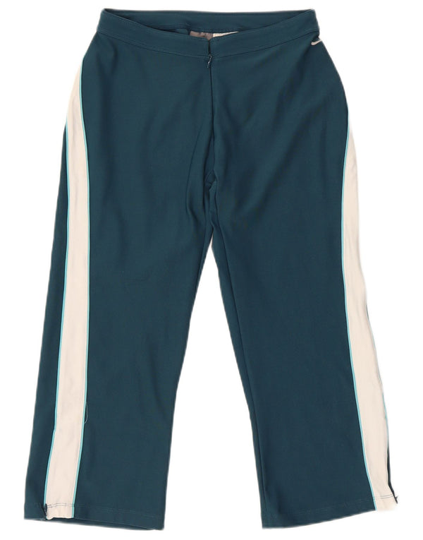 Damskie spodnie dresowe Nike Capri UK 8/10 Małe zielone sportowe z blokami kolorów
