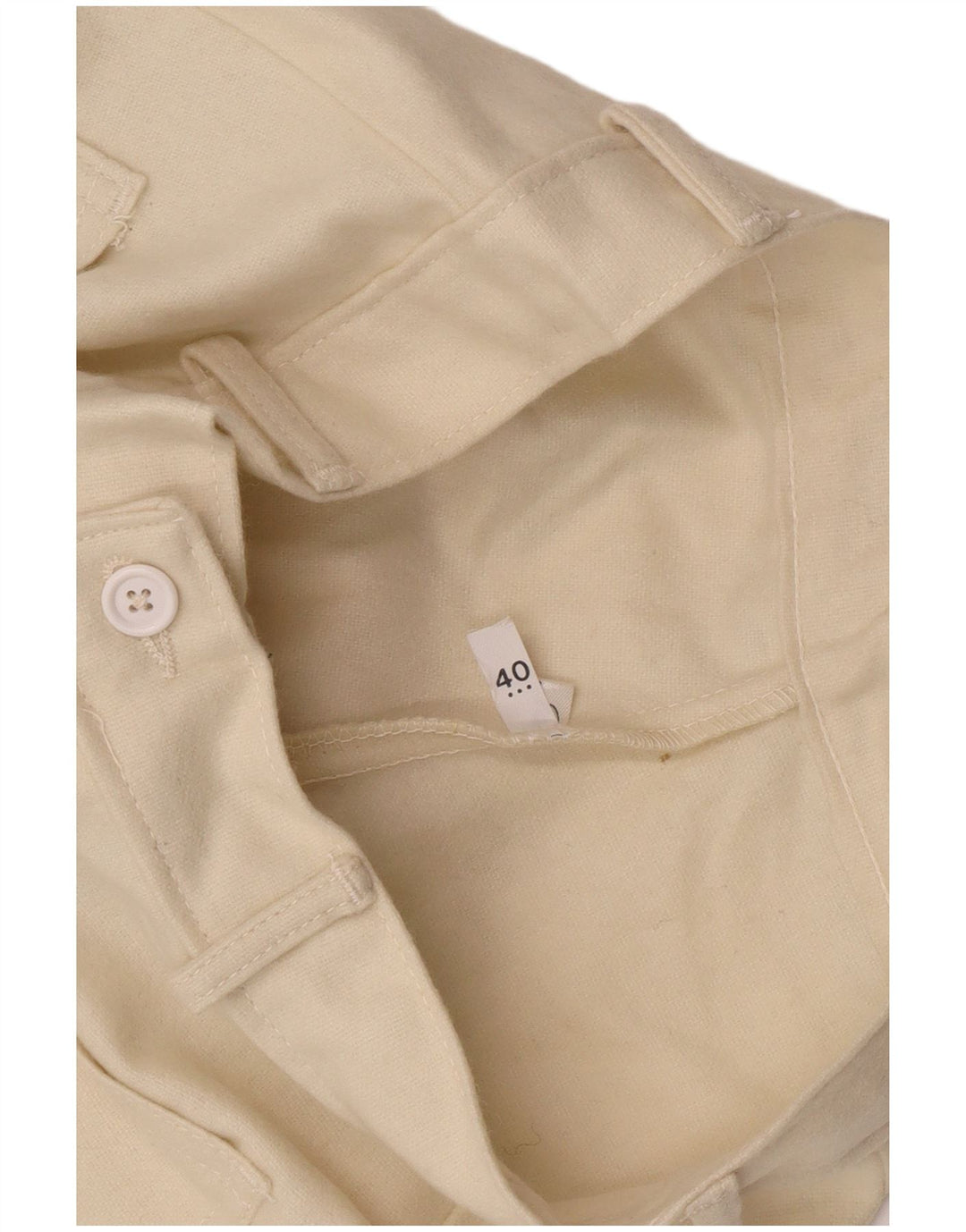 Vintage damskie spodnie Bootcut IT 40 Small W26 L33 Off White