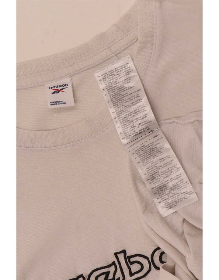 Męski T-shirt Reebok z grafiką, mały, biały, bawełniany