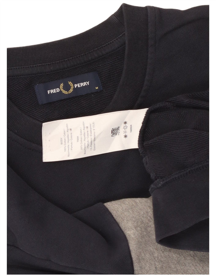 Damska bluza dresowa FRED PERRY UK 14, średni granat, blok kolorów