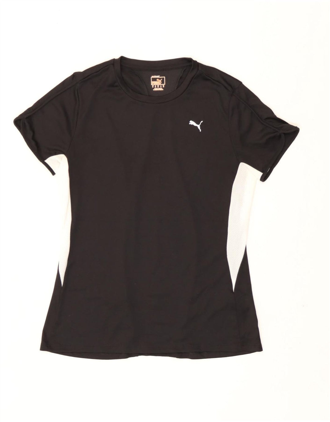 T-shirt damski Puma Top UK 12, średni czarny poliester z blokami kolorów