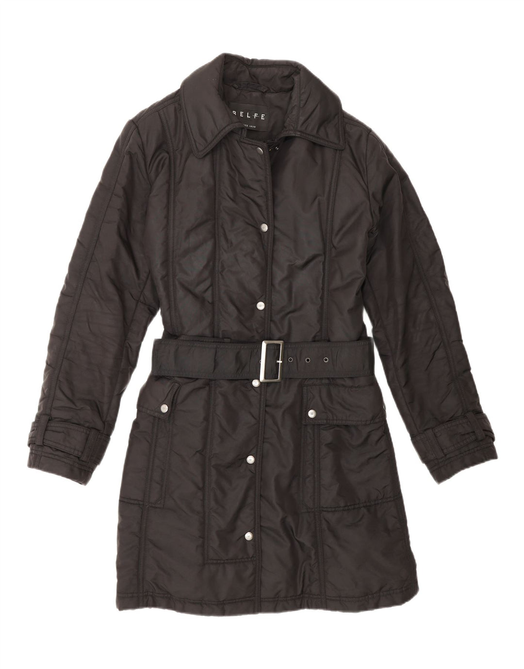 BELFE & BELFE Womens Oversized Trench Coat UK 10 Small Black Nylon Vintage Belfe & Belfe and Second-Hand Belfe & Belfe from Messina Hembry 
